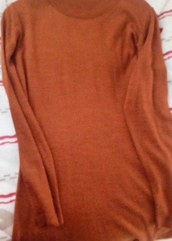 Kadın Kahverengi Uzun Kollu Salaş triko Elbise - Görsel 2