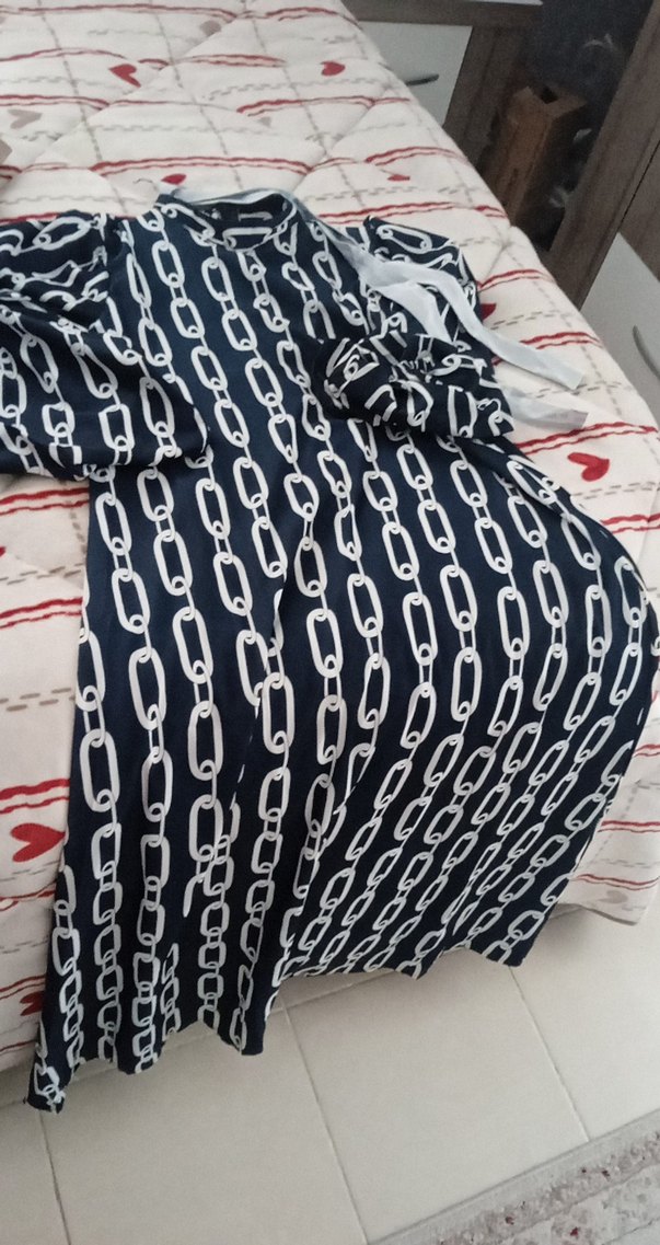 Zincir desenli kadın elbise - Görsel 2