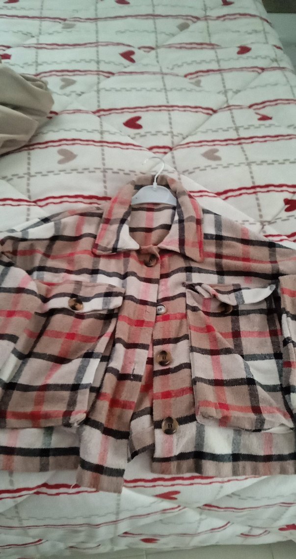 Düğmeli, Ekoseli Kadın oduncu Gömlek - Görsel 2