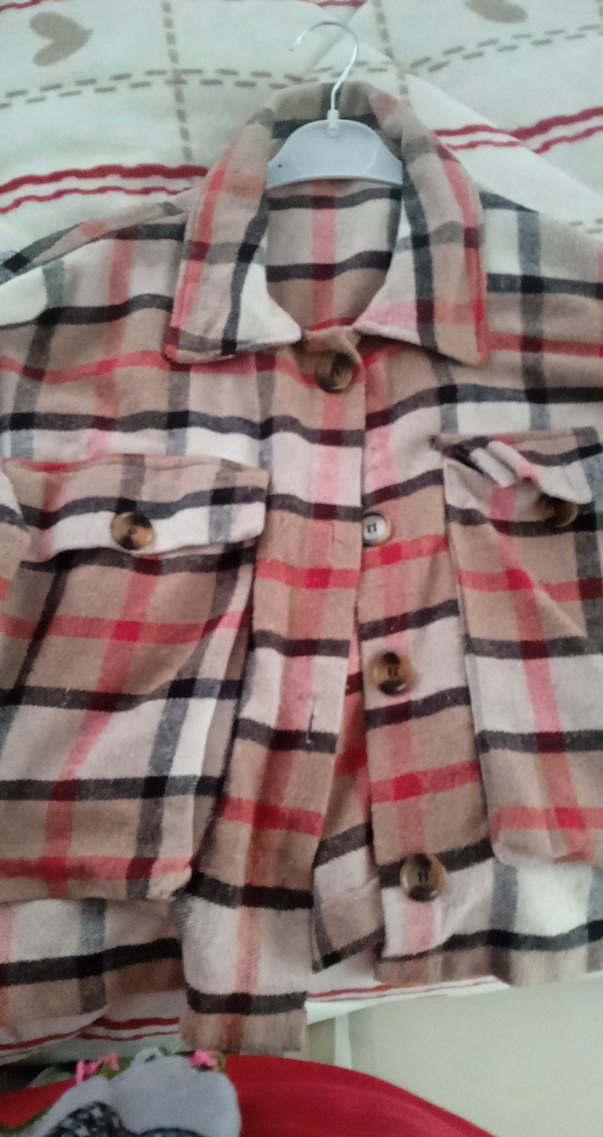 Düğmeli, Ekoseli Kadın oduncu Gömlek - Görsel 3