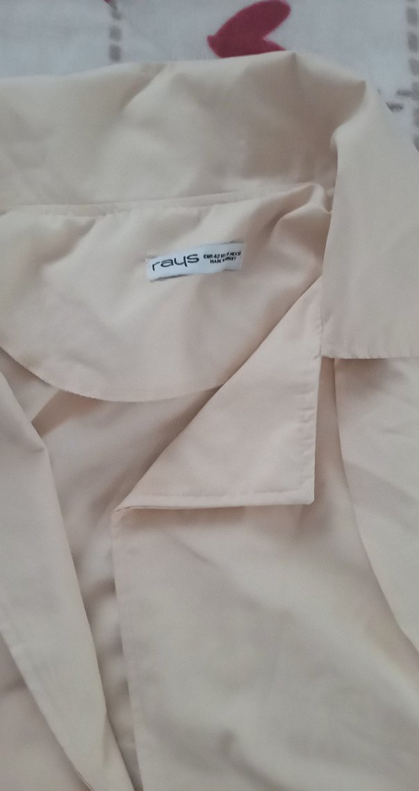 Düğmeli Bej Midi Kadın Trençkot - Görsel 3