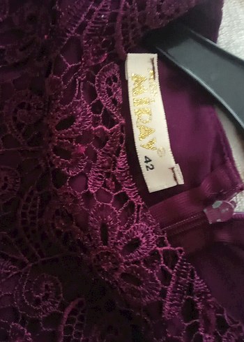 Bordo Dantel Detaylı Bohem Kadın Bluz - Görsel 6