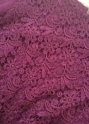 Bordo Dantel Detaylı Bohem Kadın Bluz - Görsel 4