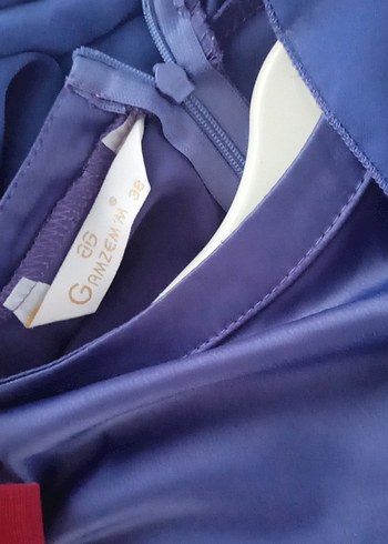 Mor Saten Uzun Kadın Elbise - Görsel 5