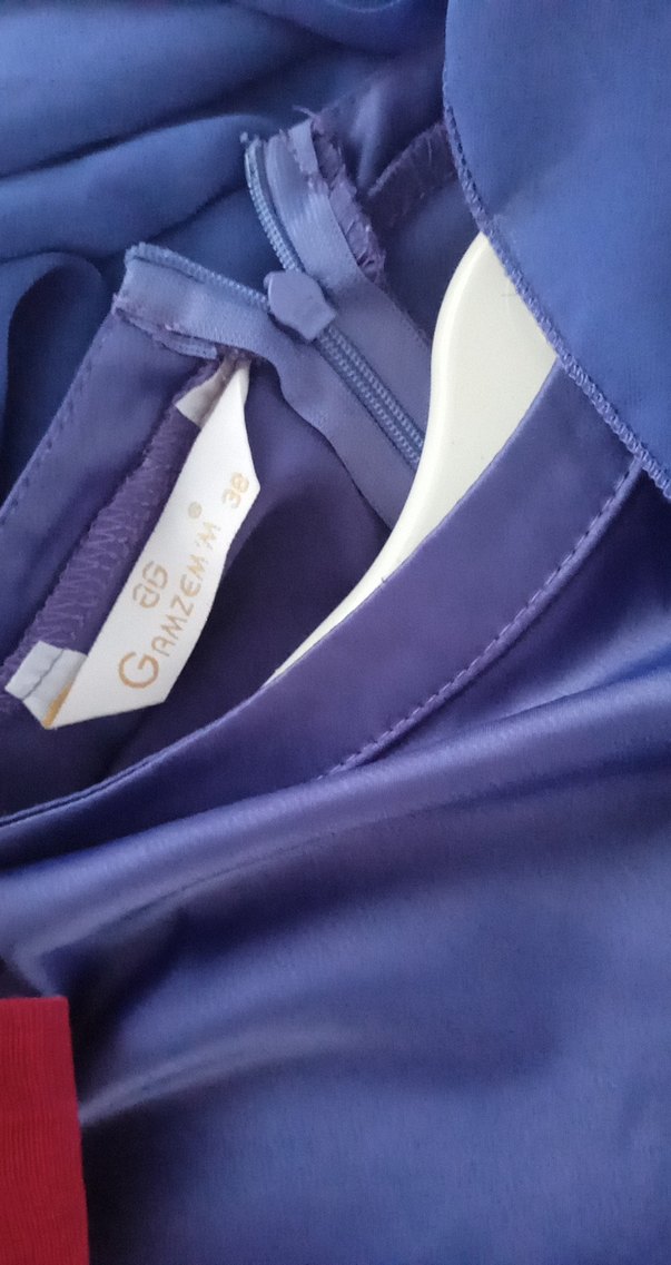 Mor Saten Uzun Kadın Elbise - Görsel 5