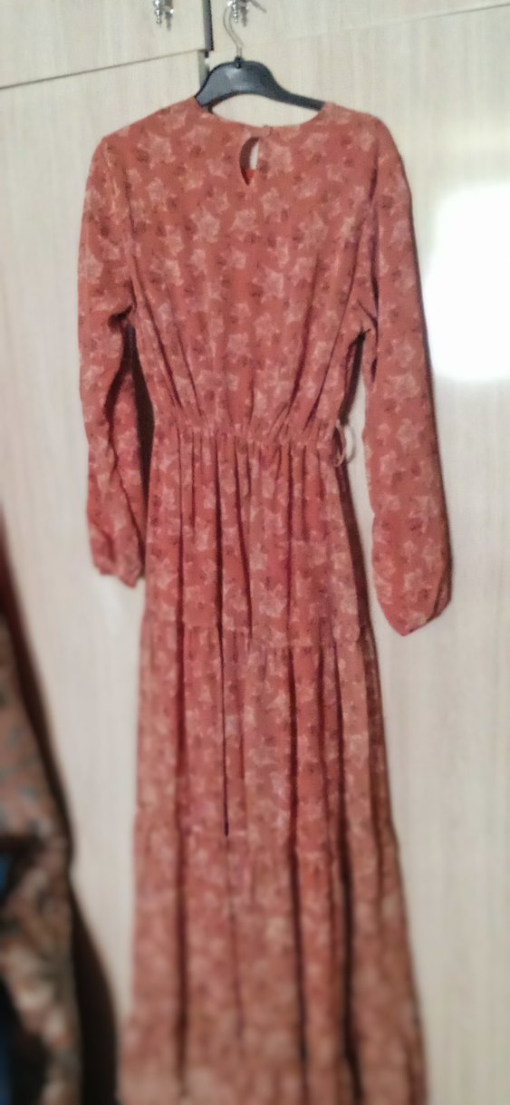 Bordo Uzun Bohem Elbise - Görsel 3