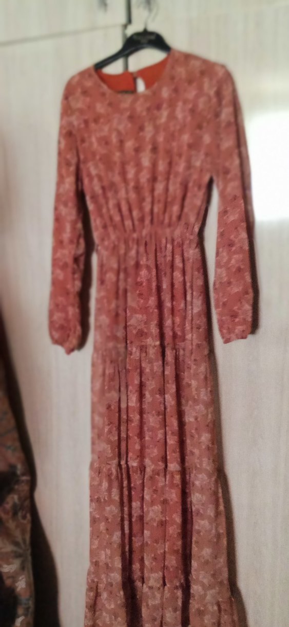 Bordo Uzun Bohem Elbise - Görsel 2