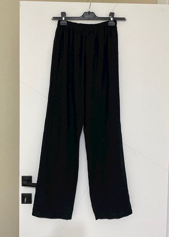 Düğmeli Siyah Uzun Keten Takım - Görsel 5