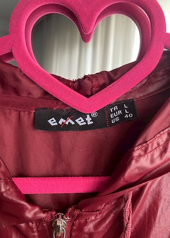 Parlak Kırmızı Fermuarlı Midi Yağmurluk - Görsel 2