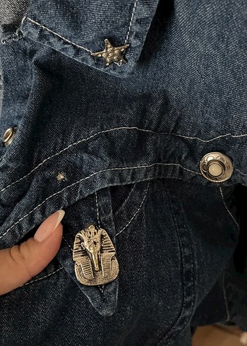 Vintage antik mısır süsleme detay ceket - Görsel 2