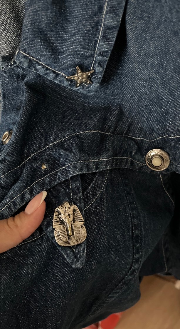 Vintage antik mısır süsleme detay ceket - Görsel 2