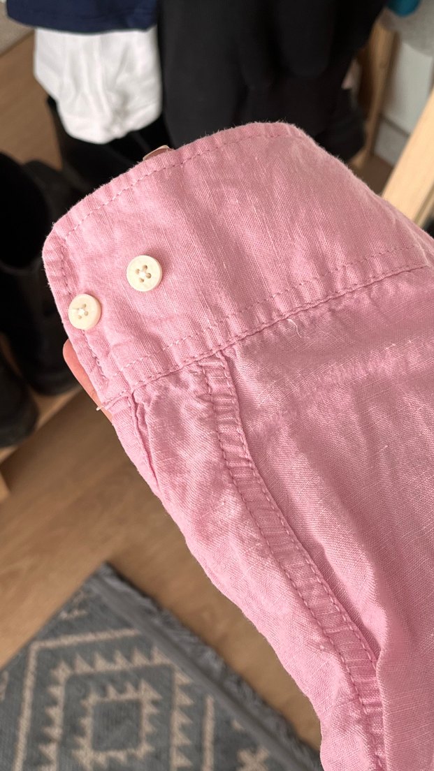 Pembe H&M Kadın Keten Gömlek - Görsel 2