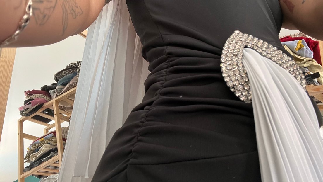 Alfabeta siyah abiye elbise - Görsel 4