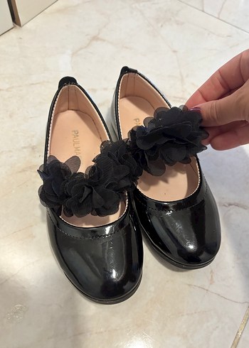 Kız Çocuk Siyah Fırfırlı Ballet Düz Ayakkabı - Görsel 2