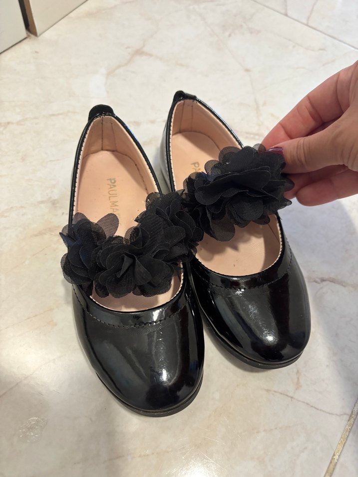 Kız Çocuk Siyah Fırfırlı Ballet Düz Ayakkabı - Görsel 2