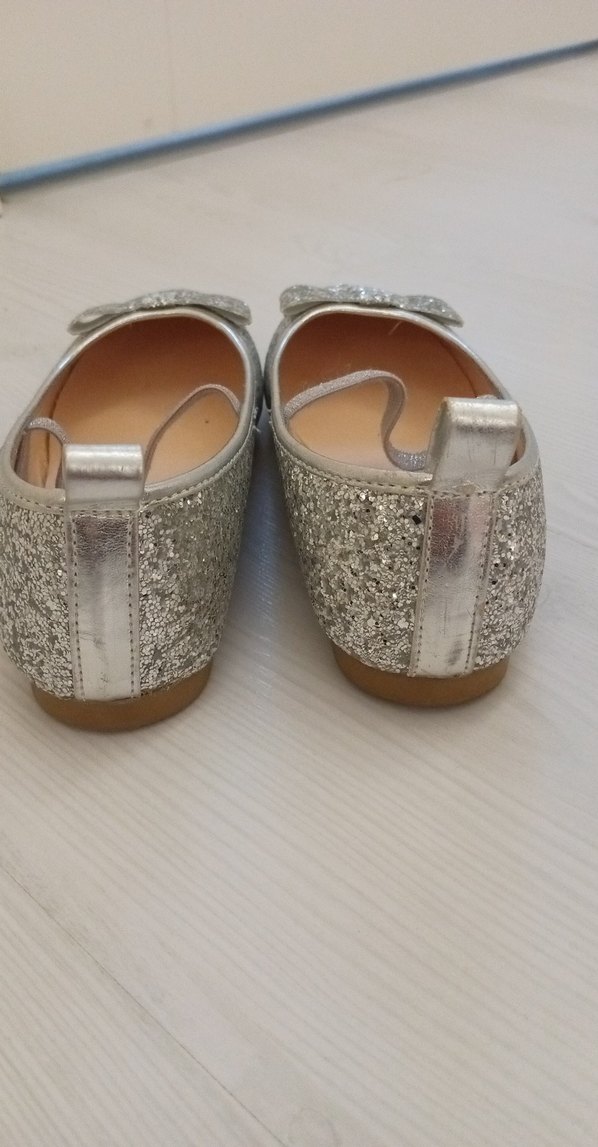 Kız Çocuk Gri Simli Babet Ayakkabı - Görsel 3