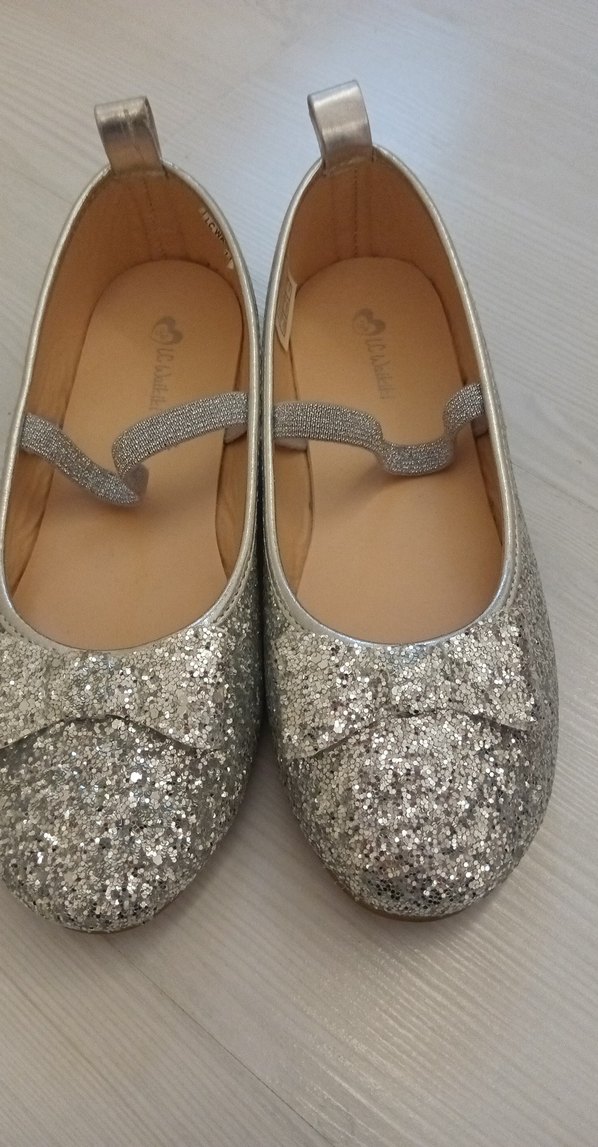 Kız Çocuk Gri Simli Babet Ayakkabı - Görsel 2