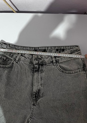 40 Beden Gri Düğmeli Loose Fit Kadın Jean wıde leg pantolon wıdeleg jean