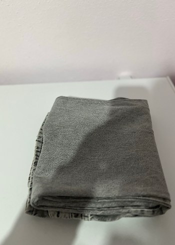 40 Beden gri Renk Gri Düğmeli Loose Fit Kadın Jean wıde leg pantolon wıdeleg jean