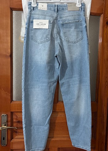 Diğer Rahat Kesim Mavi Midi Kot Pantolon