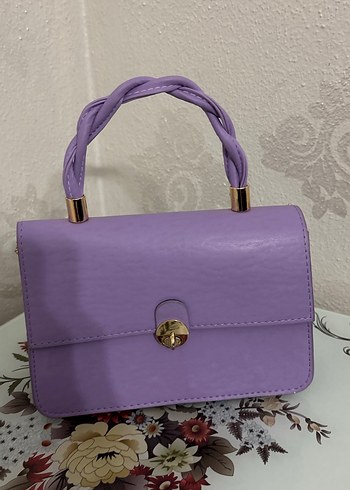 Mor Vintage Deri Kadın Çanta