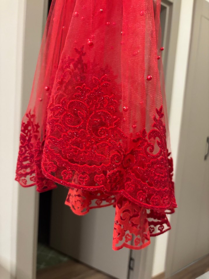 Uçları İşlemeli İncili Gelin Duvağı - Görsel 2