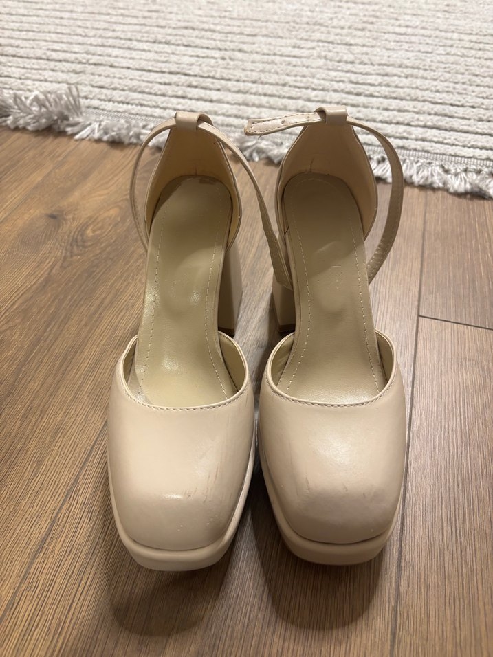 Bej Platform Topuklu Kadın Ayakkabı - Görsel 4