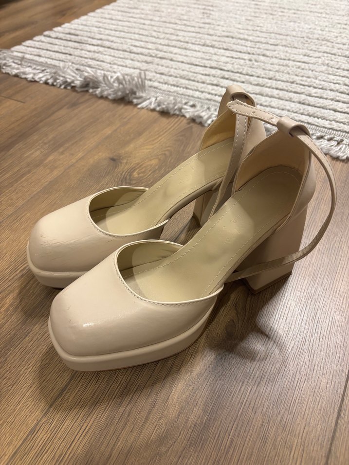 Bej Platform Topuklu Kadın Ayakkabı - Görsel 5