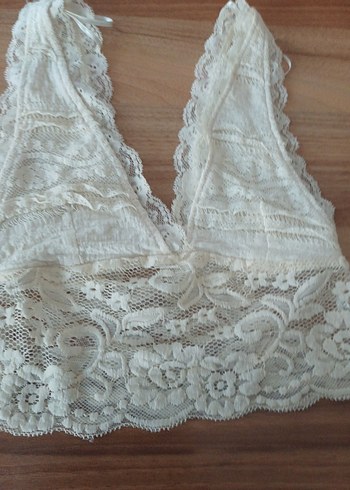 Beyaz Nakışlı Vintage Bohem Bralet
