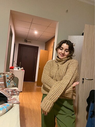 m Beden camel Renk Eyyo butik örme kazak