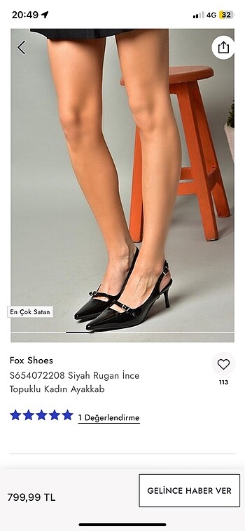Fox Ayakkabı Siyah topuklu