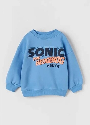 Zara Zara orjinal marka Sonic baskılı sweatshirt 