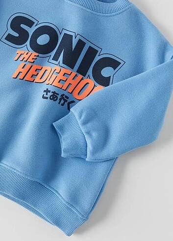 6-9 Ay Beden Zara orjinal marka Sonic baskılı sweatshirt 