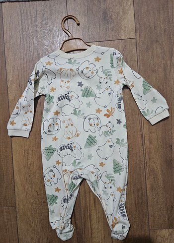 Uzun Kollu Desenli OrganikBebek Tulum - Görsel 2