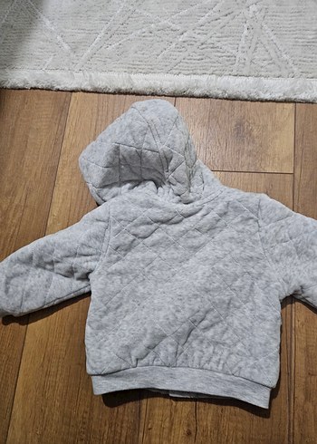 Erkek Çocuk Gri Kapüşonlu  Mont - Görsel 2