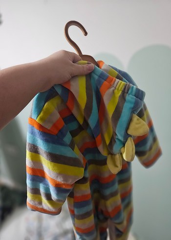 Renkli Kapüşonlu Bebek Tulumu - Görsel 2