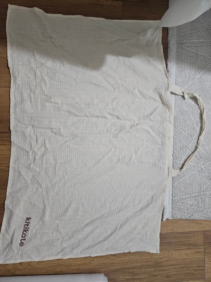 Ekru rengi organik emzirme örtüsü - Görsel 2