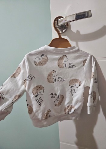 Beyaz Baskılı Bebek Hırkası - Görsel 2