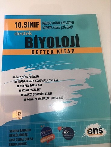 ens biyoloji defter kitap 10. sinif