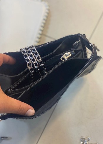 Stradivarius Siyah Deri Kadın Çapraz Çanta