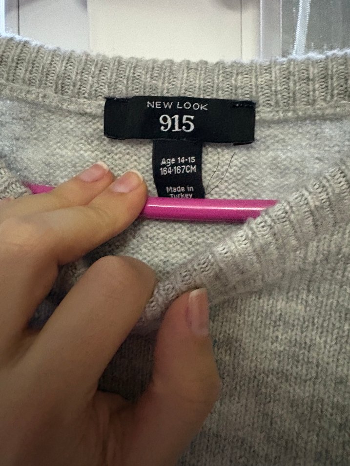 Gri Uzun Kollu Örgü NYC Kazak - Görsel 3