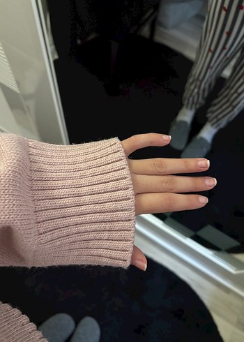 Pembe Örgü Salaş Kadın Kazak - Görsel 4