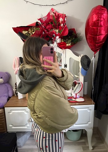 Yeşil Kadın Düğmeli Midi Ceket - Görsel 2