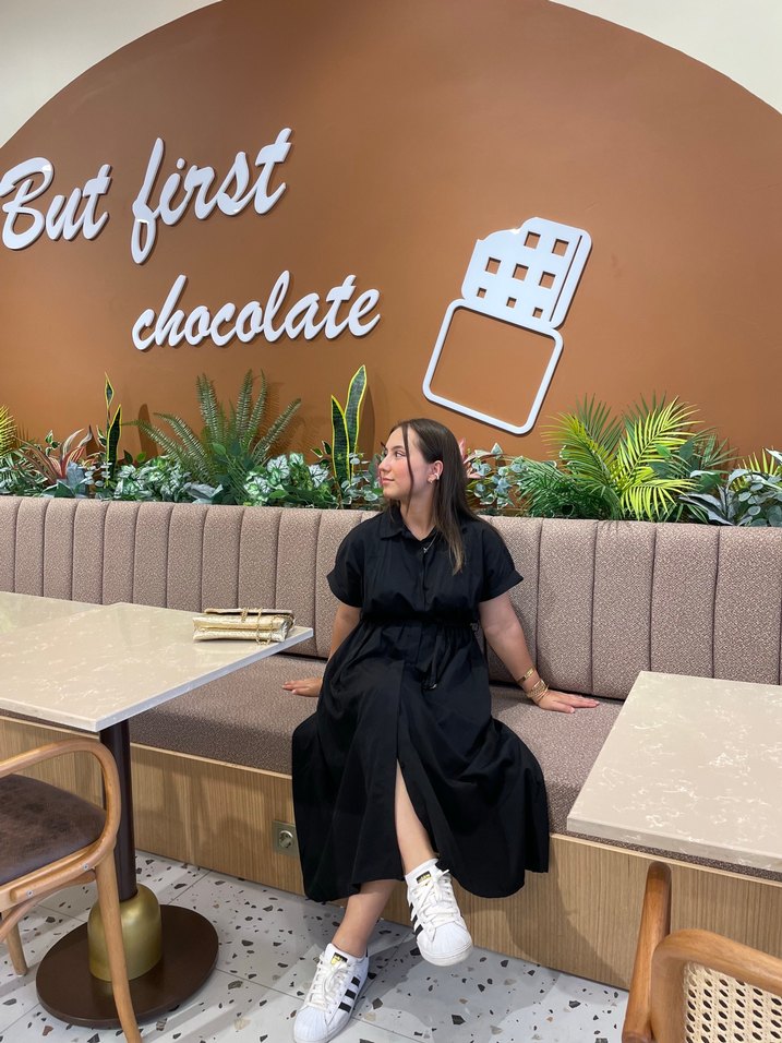 Siyah Midi Rahat Kesim Elbise - Görsel 2