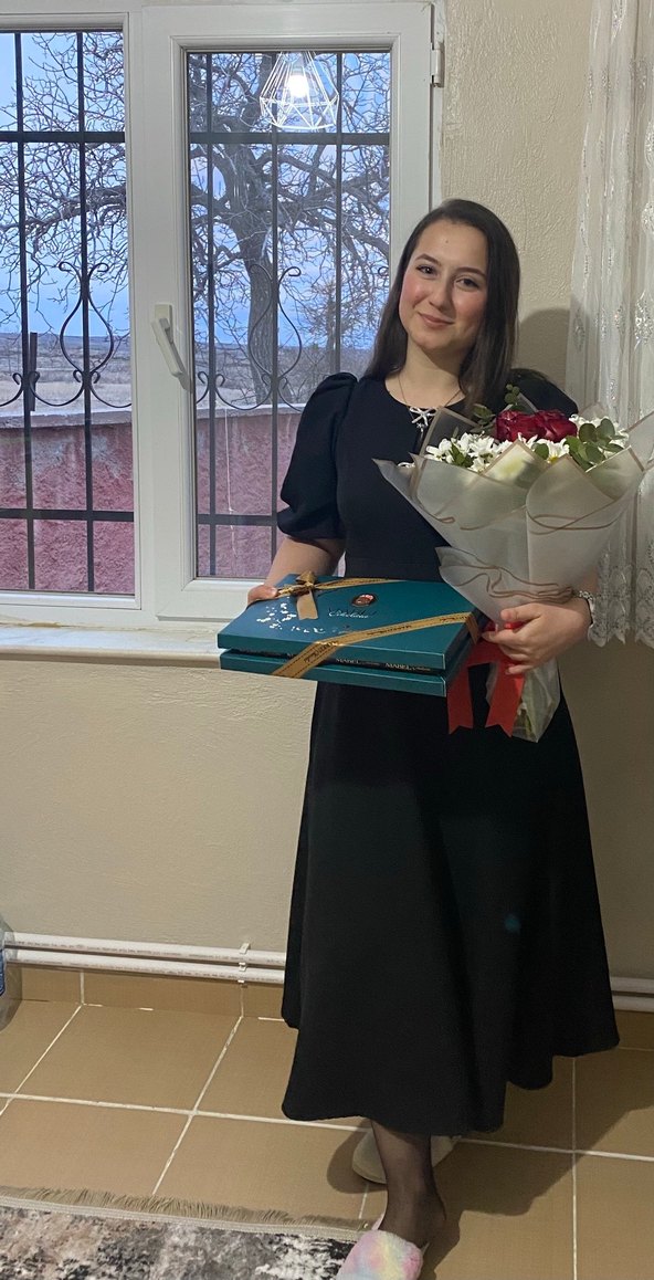 Siyah midi balon kol elbise - Görsel 2