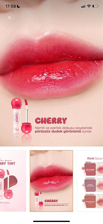 Beden Renk missha apieu candy tint 01 cherry
