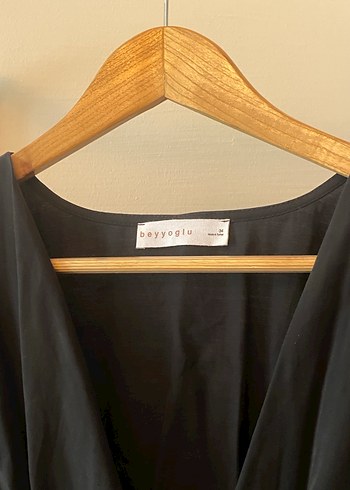 beyyoğlu siyah büzgülü yarasa kol elbise - Görsel 2