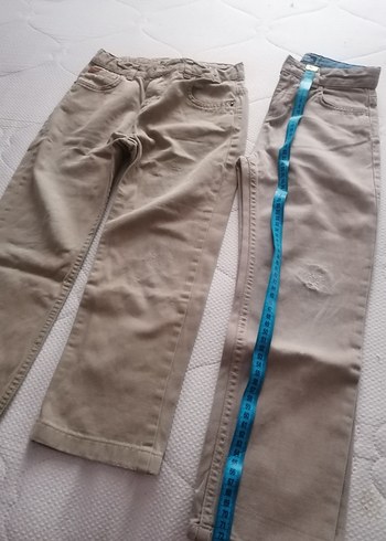 Erkek Çocuk Kemerli Bej Denim Pantolon