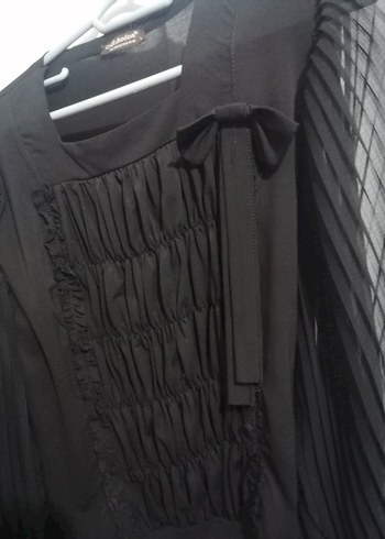 Uzun Kollu Fırfırlı Siyah Gotik Bluz - Görsel 2