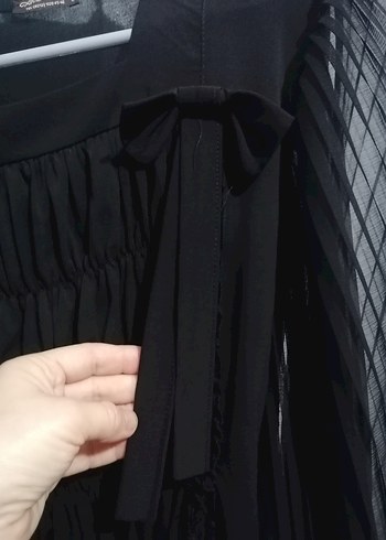 Uzun Kollu Fırfırlı Siyah Gotik Bluz - Görsel 5